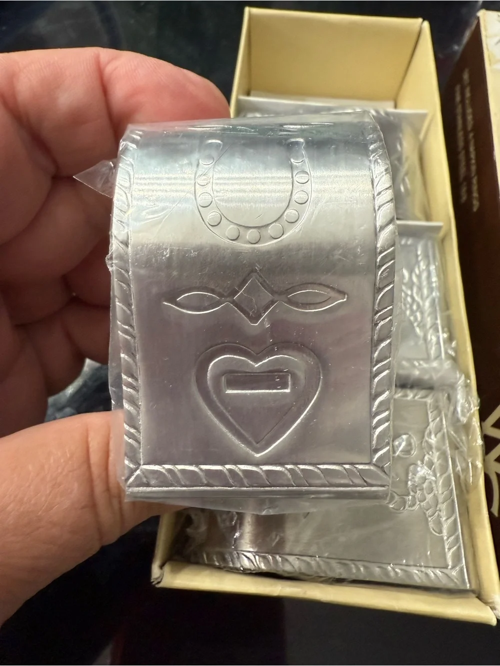 Silver Embossed Napkin Ring Set (Set of 4)